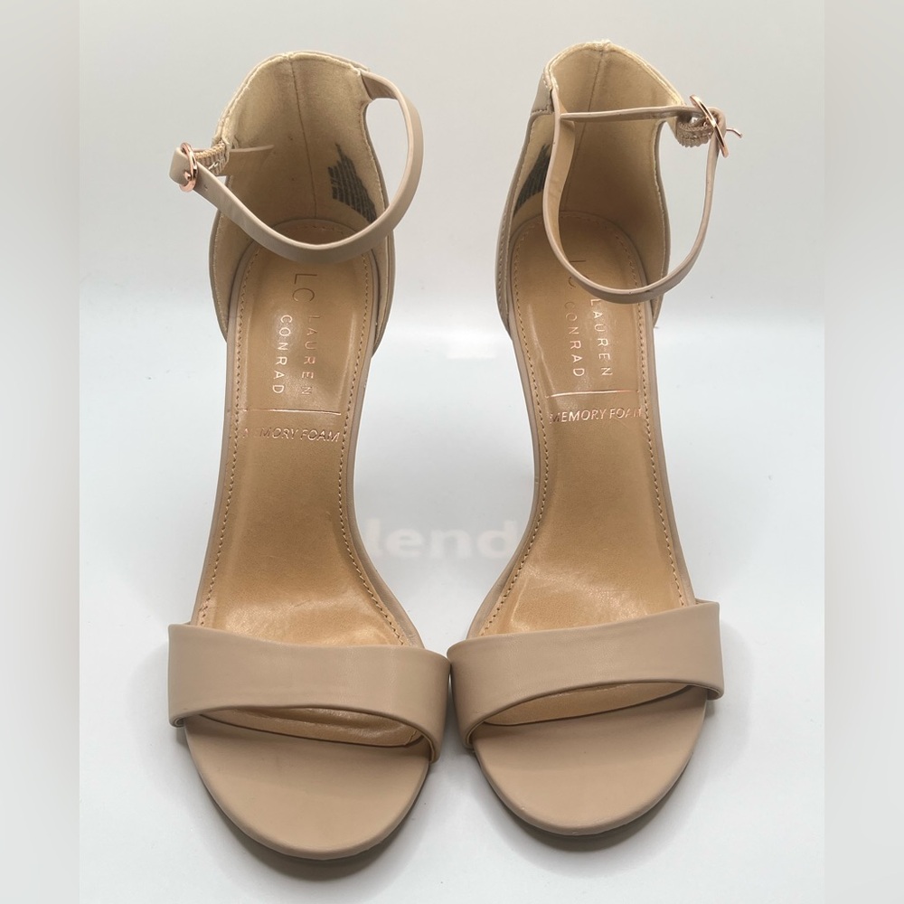 LC Lauren Conrad Women’s Fahnny Two-Piece Nude Ankle Strap Heels Size 7 1/2 M - Picture 4 of 10